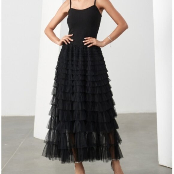 Tulle Maxi Dress Spaghetti Strap NWOT - Picture 1 of 6
